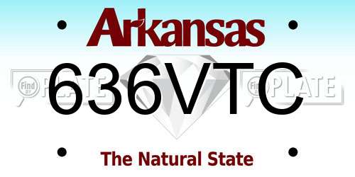 636VTC Arkansas License Plate
