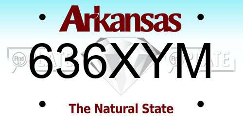 636XYM Arkansas License Plate