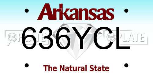 636YCL Arkansas License Plate
