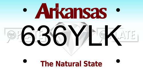 636YLK Arkansas License Plate