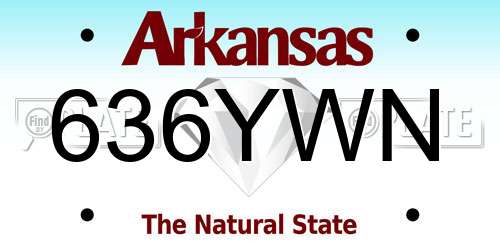 636YWN Arkansas License Plate
