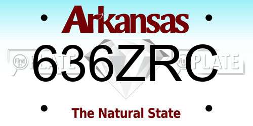 636ZRC Arkansas License Plate
