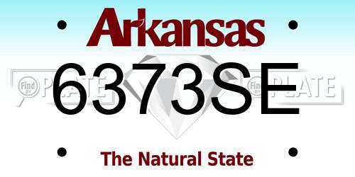 6373SE Arkansas License Plate