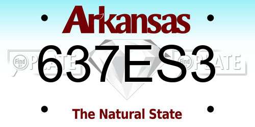 637ES3 Arkansas License Plate