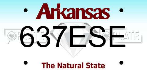 637ESE Arkansas License Plate