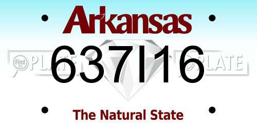 637I16 Arkansas License Plate