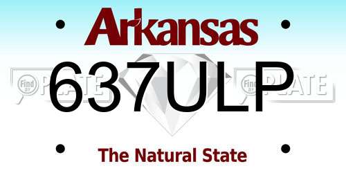 637ULP Arkansas License Plate