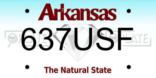 637USF Arkansas License Plate