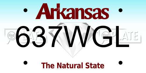637WGL Arkansas License Plate