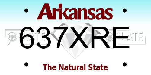 637XRE Arkansas License Plate