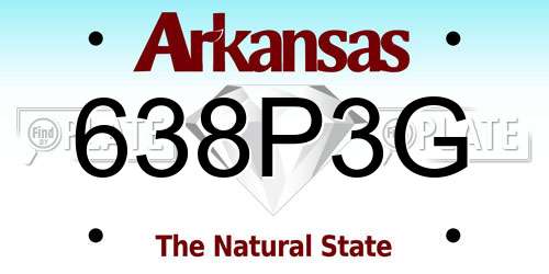 638P3G Arkansas License Plate