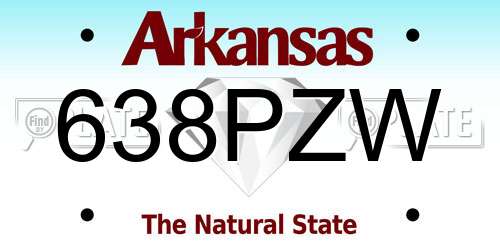 638PZW Arkansas License Plate