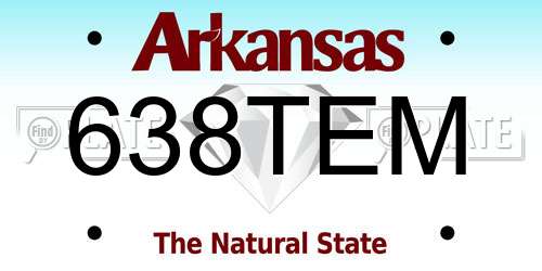 638TEM Arkansas License Plate