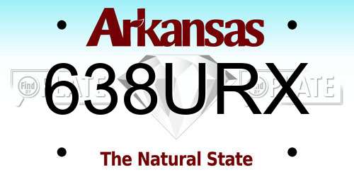 638URX Arkansas License Plate