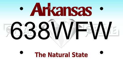 638WFW Arkansas License Plate