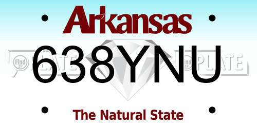 638YNU Arkansas License Plate