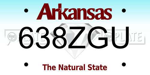 638ZGU Arkansas License Plate
