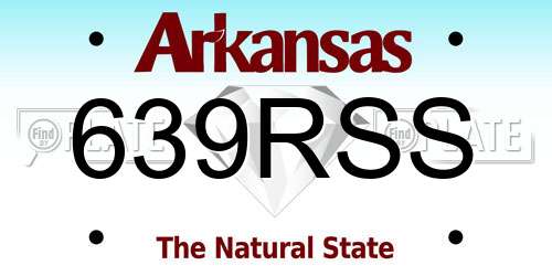 639RSS Arkansas License Plate
