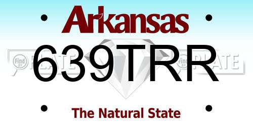 639TRR Arkansas License Plate