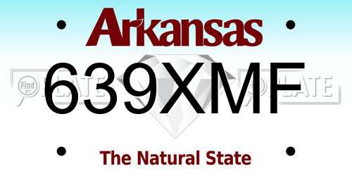639XMF Arkansas License Plate