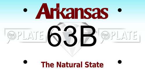 63B Arkansas License Plate