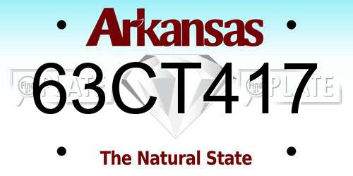 63CT417 Arkansas License Plate