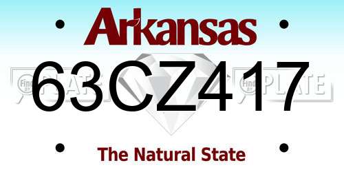 63CZ417 Arkansas License Plate
