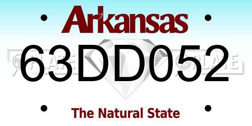 63DD052 Arkansas License Plate