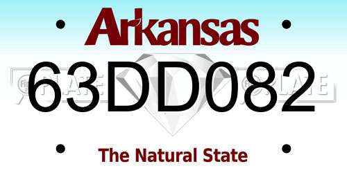 63DD082 Arkansas License Plate