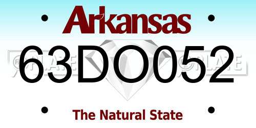 63DO052 Arkansas License Plate