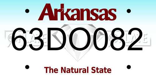 63DO082 Arkansas License Plate