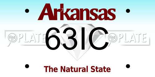 63IC Arkansas License Plate