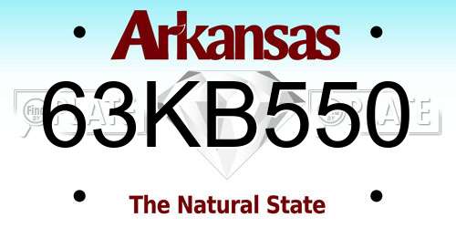 63KB550 Arkansas License Plate