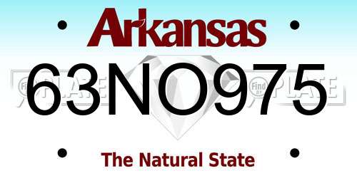 63NO975 Arkansas License Plate