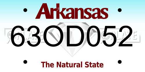 63OD052 Arkansas License Plate