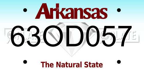 63OD057 Arkansas License Plate