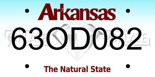 63OD082 Arkansas License Plate