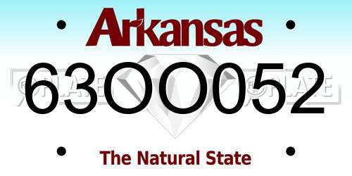 63OO052 Arkansas License Plate