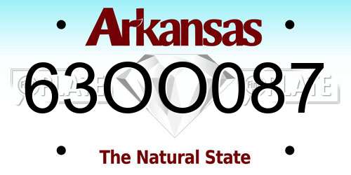 63OO087 Arkansas License Plate