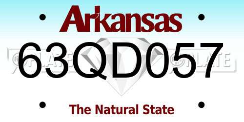 63QD057 Arkansas License Plate