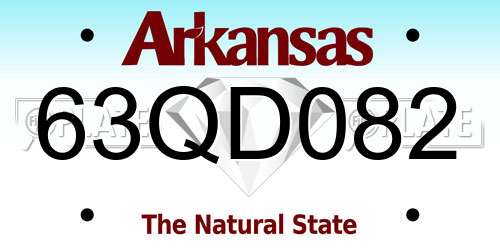 63QD082 Arkansas License Plate