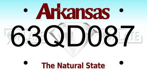 63QD087 Arkansas License Plate