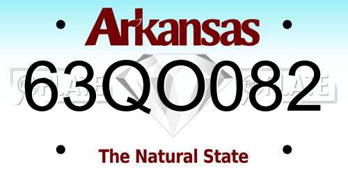 63QO082 Arkansas License Plate