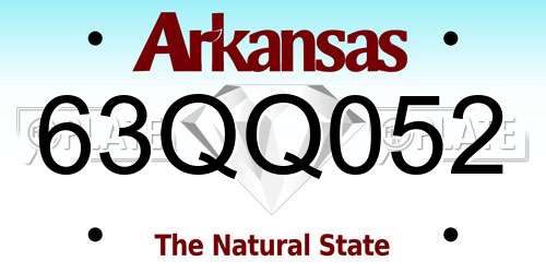 63QQ052 Arkansas License Plate