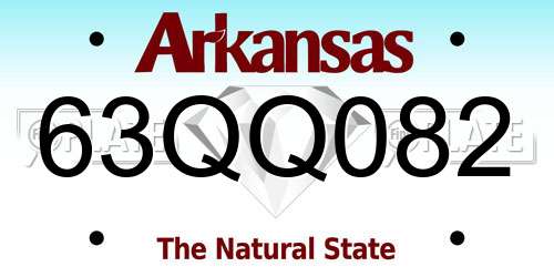 63QQ082 Arkansas License Plate