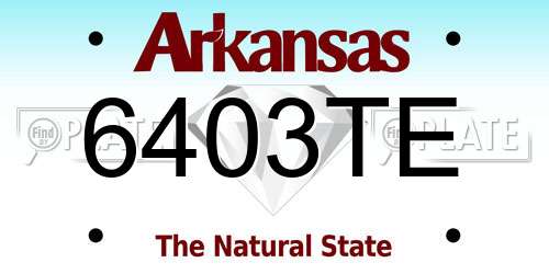 6403TE Arkansas License Plate