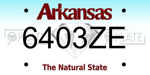 6403ZE Arkansas License Plate