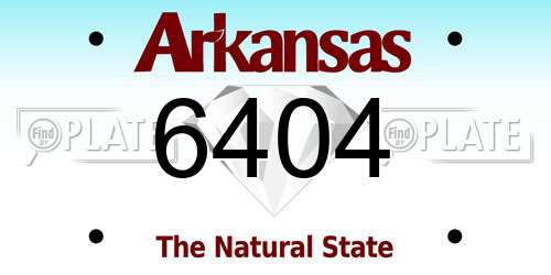6404 Arkansas License Plate