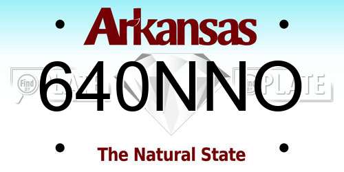 640NNO Arkansas License Plate