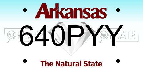 640PYY Arkansas License Plate